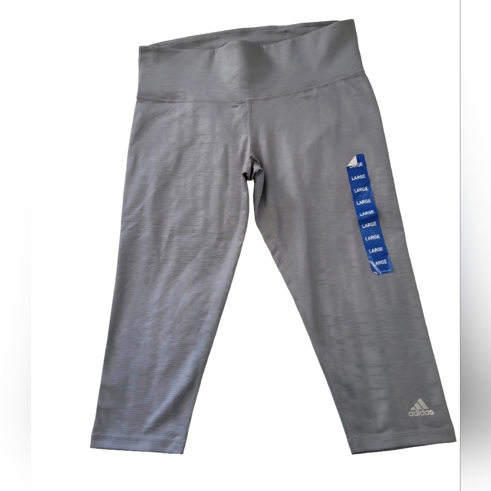 Adidas Gray Climalite Capri Workout Leggings Size Large